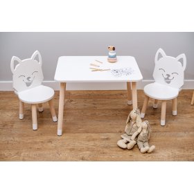 Dječji stol sa stolicama - Lisica - bijela boja