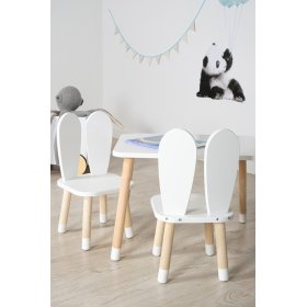 Dječji stol sa stolicama - Uši - bijela boja, Ourbaby