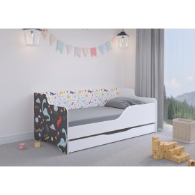 Dječji krevet s naslonom LILU 160 x 80 cm - Dinosauri, Wooden Toys