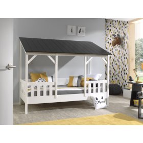 Dječji krevet u obliku kućice Charlotte - crn, VIPACK FURNITURE