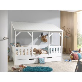 Dječji krevet u obliku kućice Charlotte - bijeli, VIPACK FURNITURE