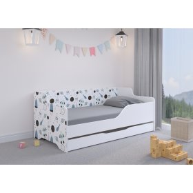 Dječji krevet s uzglavljem LILU 160 x 80 cm - Svemir, Wooden Toys