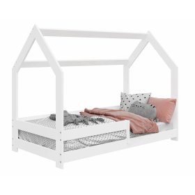Krevet Laura u obliku kuće s ogradom 160 x 80 cm - bijeli