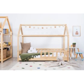 Dječji krevet kućica s ogradom Tea - prirodan, Spokojny Sen