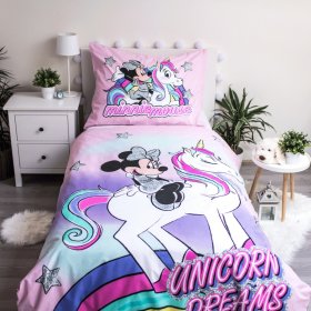 Dječja posteljina 140 x 200 cm + 70 x 90 cm Minnie jednorog, Sweet Home, Minnie Mouse