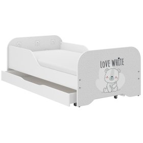 Dječji krevet MIKI 160 x 80 cm - Bijeli medvjed, Wooden Toys