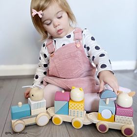 Bigjigs Baby Drveni vlak s životinjama - oštećena ambalaža