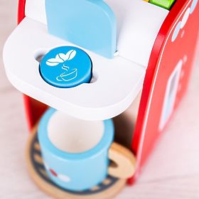 Bigjigs Toys Drveni aparat za kavu crveni