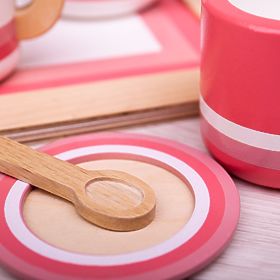 Bigjigs Toys Drveni set za čaj ružičasti