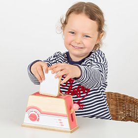 Bigjigs Toys Drveni toster ružičasti