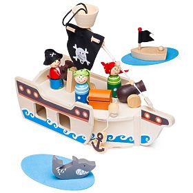 Bigjigs Toys Piratski brod s piratima