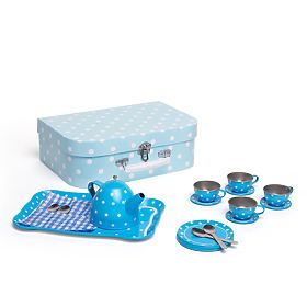 Bigjigs Toys Plavi točkasti čajni set