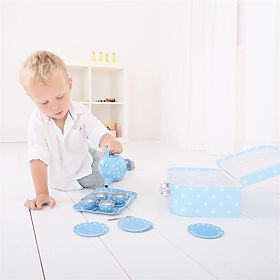 Bigjigs Toys Plavi točkasti čajni set