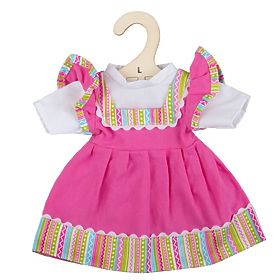 Bigjigs Toys Ružičasta haljina s prugastim obrubom za lutku 38 cm