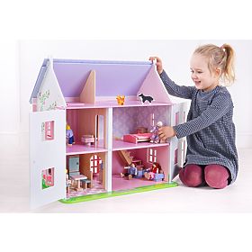 Bigjigs Toys Ružičasta kućica za lutke, Bigjigs Toys