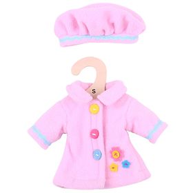 Bigjigs Toys Ružičasti kaputić s gumbima za lutku 28 cm