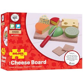 Bigjigs Toys Set drvenih prehrambenih sireva na tanjuru