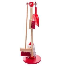 Bigjigs Toys set za čišćenje crveni