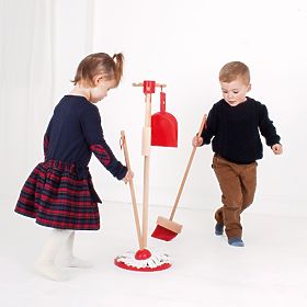 Bigjigs Toys set za čišćenje crveni