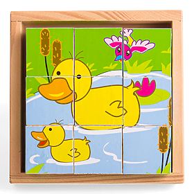 Bigjigs Toys Slikovne kocke kubusi Životinje 9 kocki