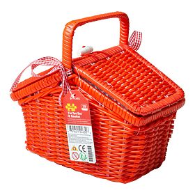 Bigjigs Toys Točkasti čajni set u piknik košari