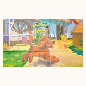 Bino Drvene slikovne kocke domaće životinje 15 dijelova, Bino