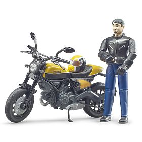 Bruder 63053 BWORLD Motocikl Scrambler Ducati Cafe Racer s vozačem