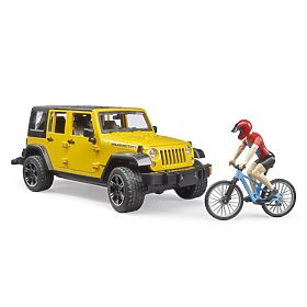 Bruder Jeep Wrangler Rubicon s biciklistom i biciklom
