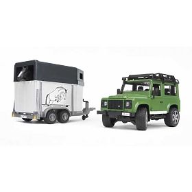 Bruder LAND ROVER s prikolicom za konje, Bruder