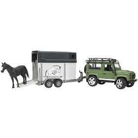 Bruder LAND ROVER s prikolicom za konje, Bruder