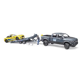 Bruder terensko vozilo RAM sa sportskim automobilom i figuricom