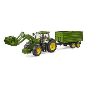 Bruder traktor John Deere 7R 350 s prednjim utovarivačem i tandem prikolicom