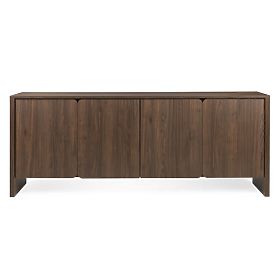 Četverovratni komoda Moku orah villa, zaobljene prednje površine