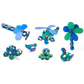 Clixo magnetske kocke Crew pack, Zeleno-Plave