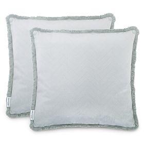 Dekorativna navlaka za jastuk CLEAR siva s boho velvet printom 45x45 ameliahome