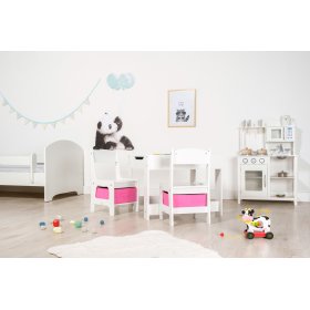 Ourbaby dječji stol sa stolicama s ružičastim kutijama, SENDA