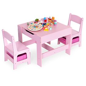 Dječji set namještaja stol + 2 stolice ploča ružičasta ECOTOYS