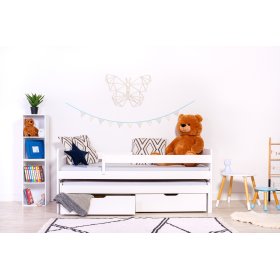 Dječji krevet s dodatnim ležajem i zaštitnom ogradicom Praktik - Bijeli, Ourbaby