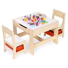 Dječji set namještaja stol + 2 stolice s pločom ECOTOYS