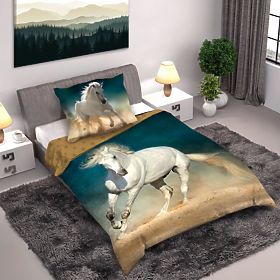 Dječja posteljina 140x200 cm + 70x90 cm Bijeli konj, Faro
