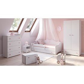 Dječji krevet EMMA s ladicom i zaštitom 180x80 ružičasta