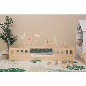 Dječji krevet Ourbaby Meadow 2 ograde - prirodni, Ourbaby®