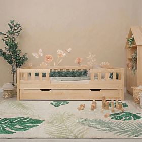 Dječji krevet Ourbaby Meadow plus 2 ograde - prirodni, Ourbaby®