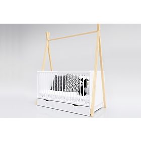 Dječji krevetić Teepee 140x70 cm (L) - bijeli / prirodni, Pietrus