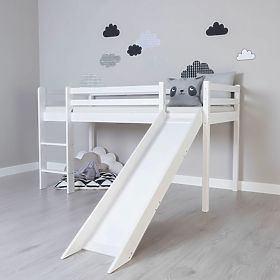 Dječji povišeni krevet Ourbaby Modo s toboganom - bijeli