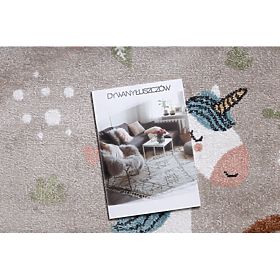 Dječji tepih FUN Sweety, jednorog, duga bež