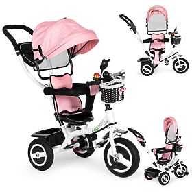 Dječji tricikl s rotirajućim sjedalom, izdržljivim gumama, ružičasti ECOTOYS