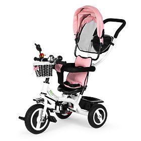 Dječji tricikl s rotirajućim sjedalom, izdržljivim gumama, ružičasti ECOTOYS