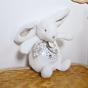 Doudou Glazbena kutija s projekcijom Bijeli zeko