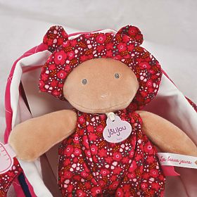 Doudou Jolijou Lutka u ružičastoj torbi za nošenje 20 cm